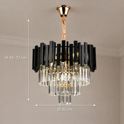 BLOIS Petito Crystal Lustr 3xE14, Průměr 30cm, Černý, Nastavitelná výška - 01_CC110:300BK.png