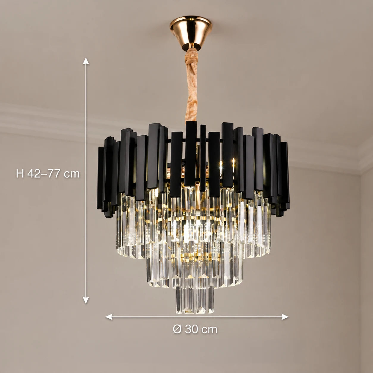 BLOIS Petito Crystal Lustr 3xE14, Průměr 30cm, Černý, Nastavitelná výška - 01_CC110:300BK.png