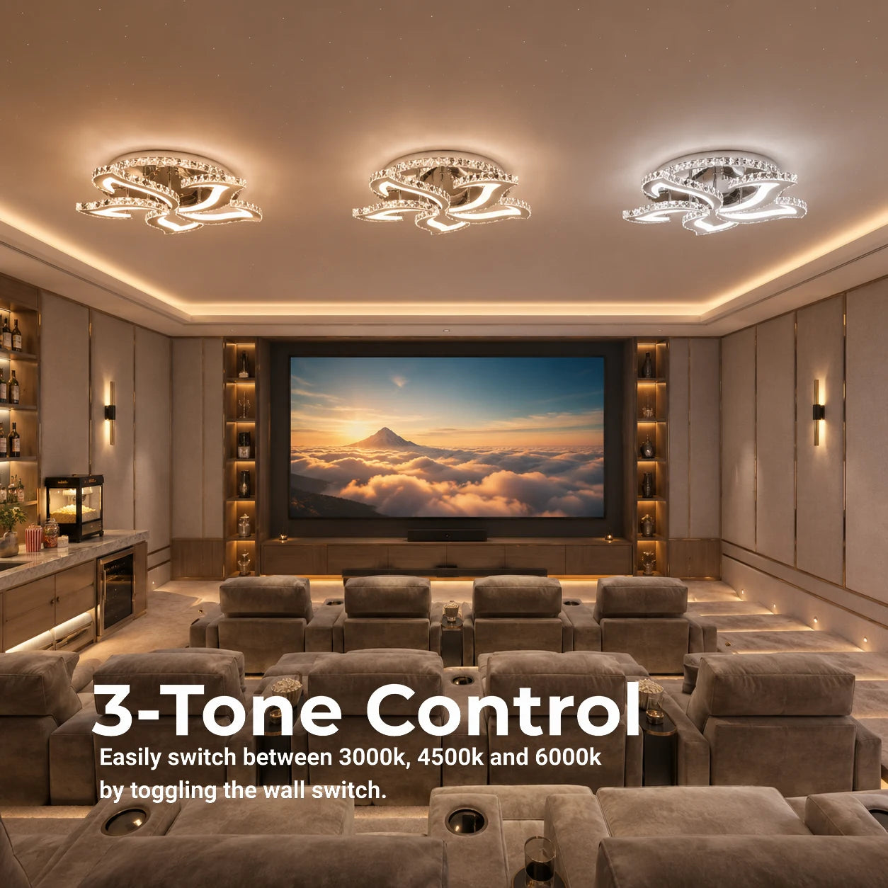 LED lustr s dálkovým ovládáním a krystalem Alejandro RGB 88W, 5 květů, studené/teplé/neutrální světlo, stmívatelný, lesklý chrom - 01_LT071-5.png