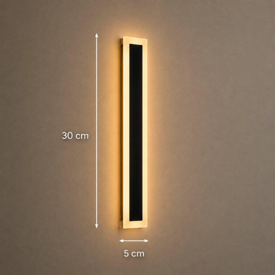 Venkovní nástěnné LED svítidlo Mack, délka 30 cm, 4W, IP65, kov, lineární, černá - 02_AX200-300BK.png