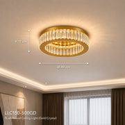 LED lustr s dálkovým ovládáním a krystalem VERTUS 31W, 50cm, Kruh, Studené/Teplé/Neutrální světlo, Stmívatelné, Zlato - 02_LLC150-500GD.png