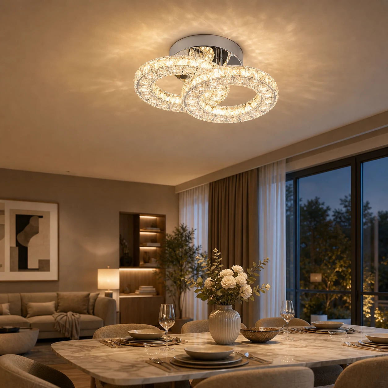 LED a křišťálový lustr ZABINA 25W, 2 kruhy, studené/teplé/neutrální světlo, lesklý chrom - 03_LT062CR.png