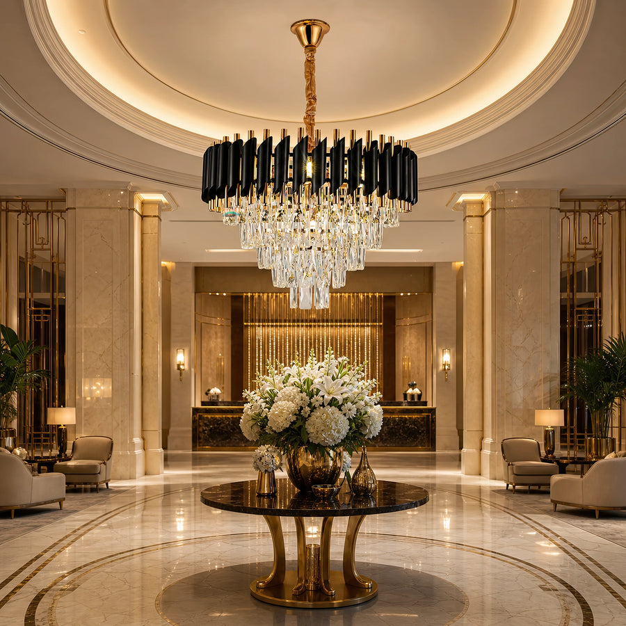 Křišťálový lustr VERSAILLES Elegance 8x E14, Průměr 50cm, Zlatý, Nastavitelná výška - 04_CC900-500GD.png