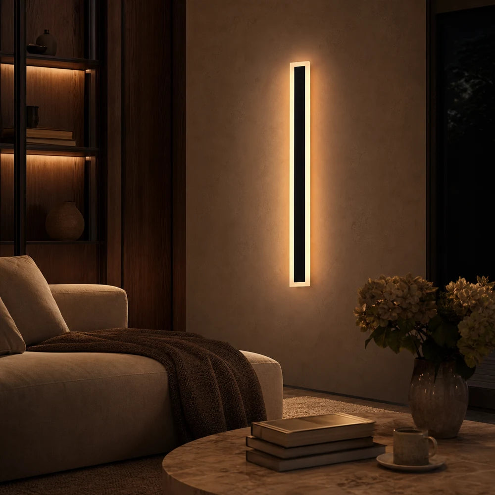 Venkovní nástěnné LED svítidlo Mack, délka 90 cm, 10 W, IP65, kovové, lineární, černé - 05_AX200-900BK.png