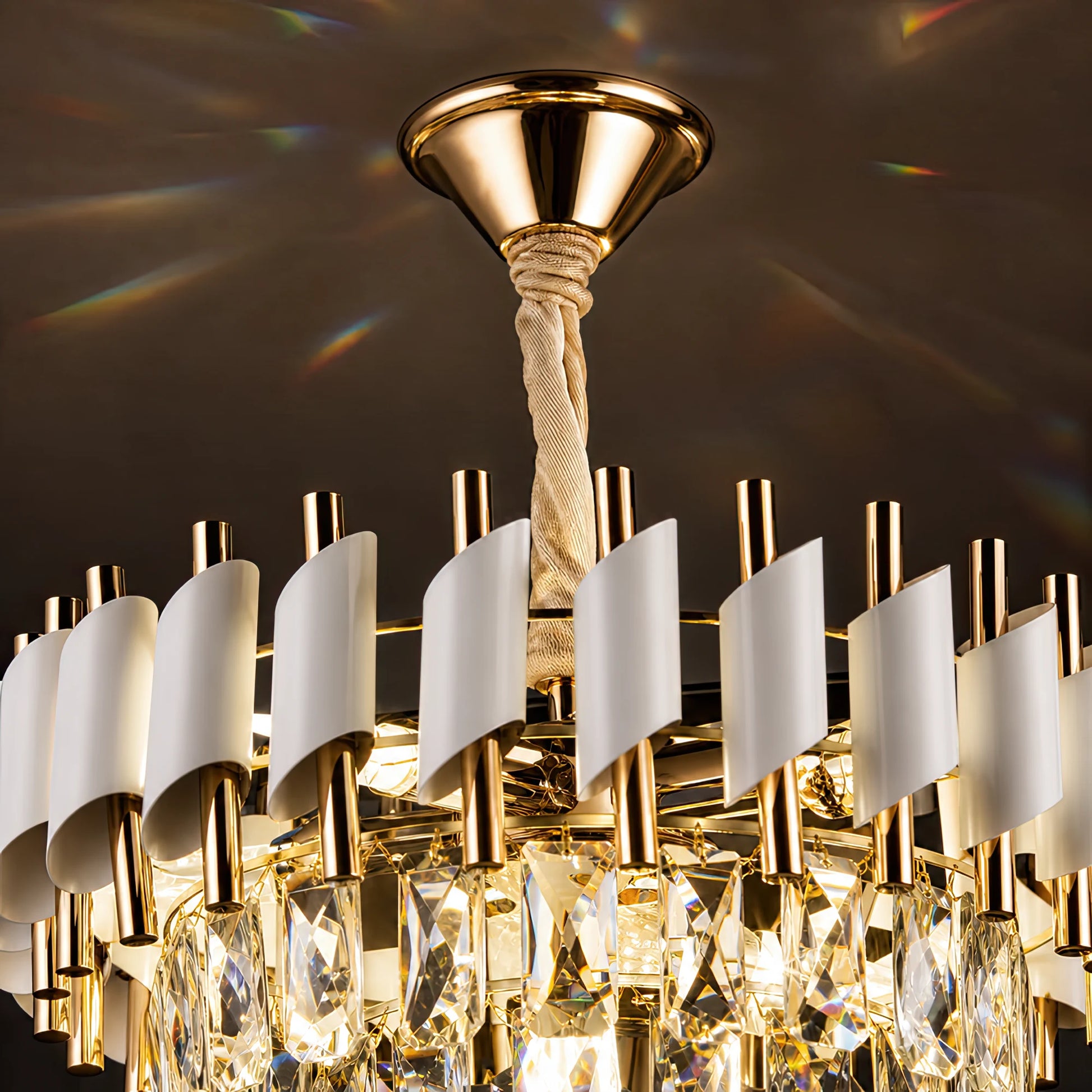 Křišťálový lustr VERSAILLES Nobile 5xE14, Průměr 40cm, Lesklá zlatá a bílá - 05_CC900-400WH.png