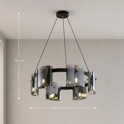 Moderní lustr, Valmontreux Largo, 6xG9, Průměr 60 cm, Černý, Nastavitelná výška - 05_CM360-600BK.png