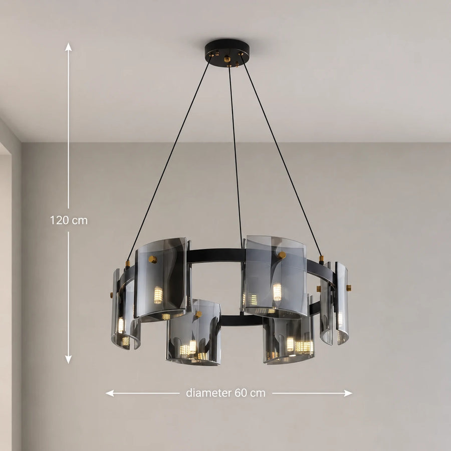 Moderní lustr, Valmontreux Largo, 6xG9, Průměr 60 cm, Černý, Nastavitelná výška - 05_CM360-600BK.png