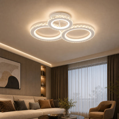 LED lustr s dálkovým ovládáním a krystalem NOVA ROTONDA RGB 75W, 3 kruhy, Studené/Teplé/Neutrální světlo, Stmívatelné, Bílá - 05_LT073-3WH.png