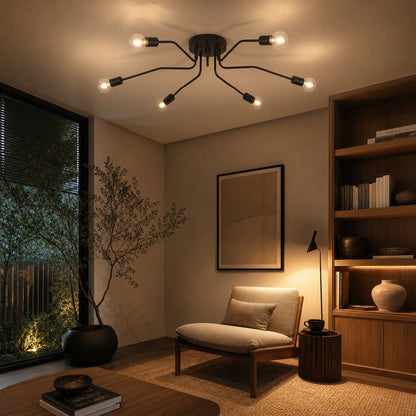 MODERNISTICKÝ lustr Hexa 6, 6x E27, černý, moderní design - 06_LC360-6BK.png