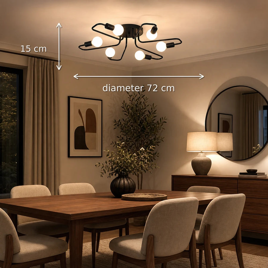 MODERNISTICKÝ lustr Hexa 6, 6x E27, černý, moderní design - 06_LC370-6BK.png
