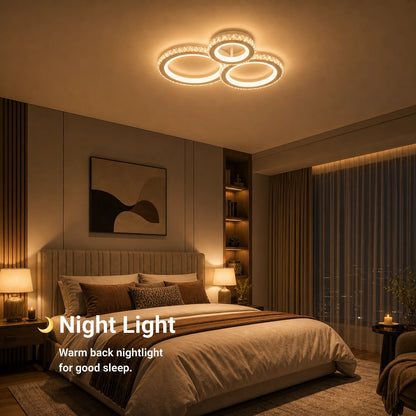 LED lustr s dálkovým ovládáním a krystalem NOVA ROTONDA RGB 75W, 3 kruhy, studené/teplé/neutrální světlo, stmívatelné, bílá - 07_LT073-3WH.png