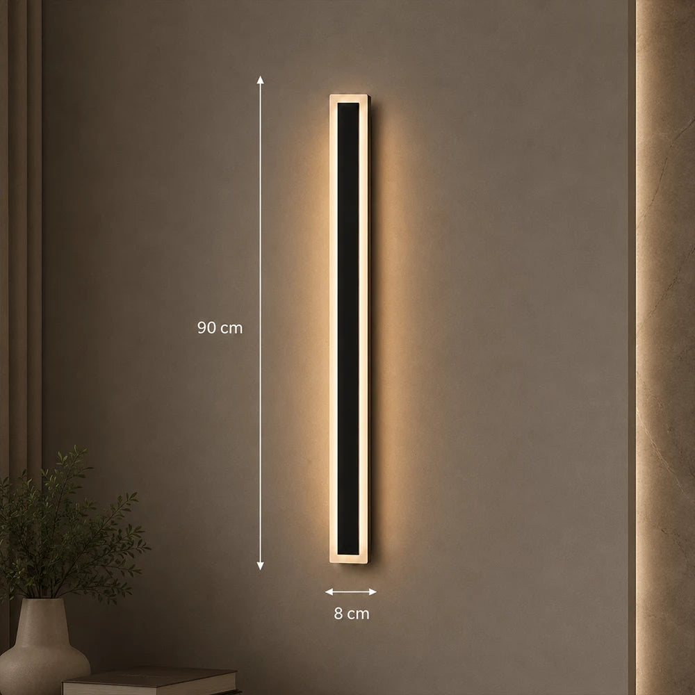 Venkovní nástěnné LED svítidlo Mack, délka 90 cm, 10 W, IP65, kovové, lineární, černé - 08_AX200-900BK.png