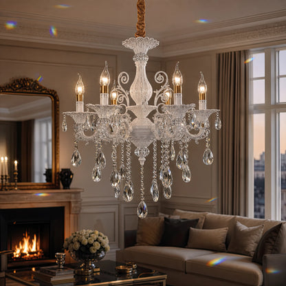 SANSSOUCI Lustr 6xE14 křišťál a kov – klasický design, stříbrná bílá – 09_CC220-6WH.png