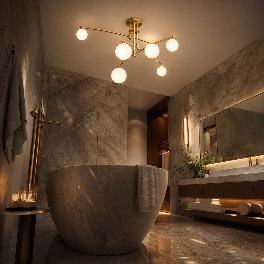 Lustra cu Abajur Rotund, PENTHOUSE Dome, 6x G9, Auriu, Metal - 12_LC825GD.png