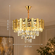 Křišťálový lustr PELES Petito 3xE14, Průměr 27cm, Lesklý zlatý, Nastavitelná výška - 14_CC8958 300GD.png