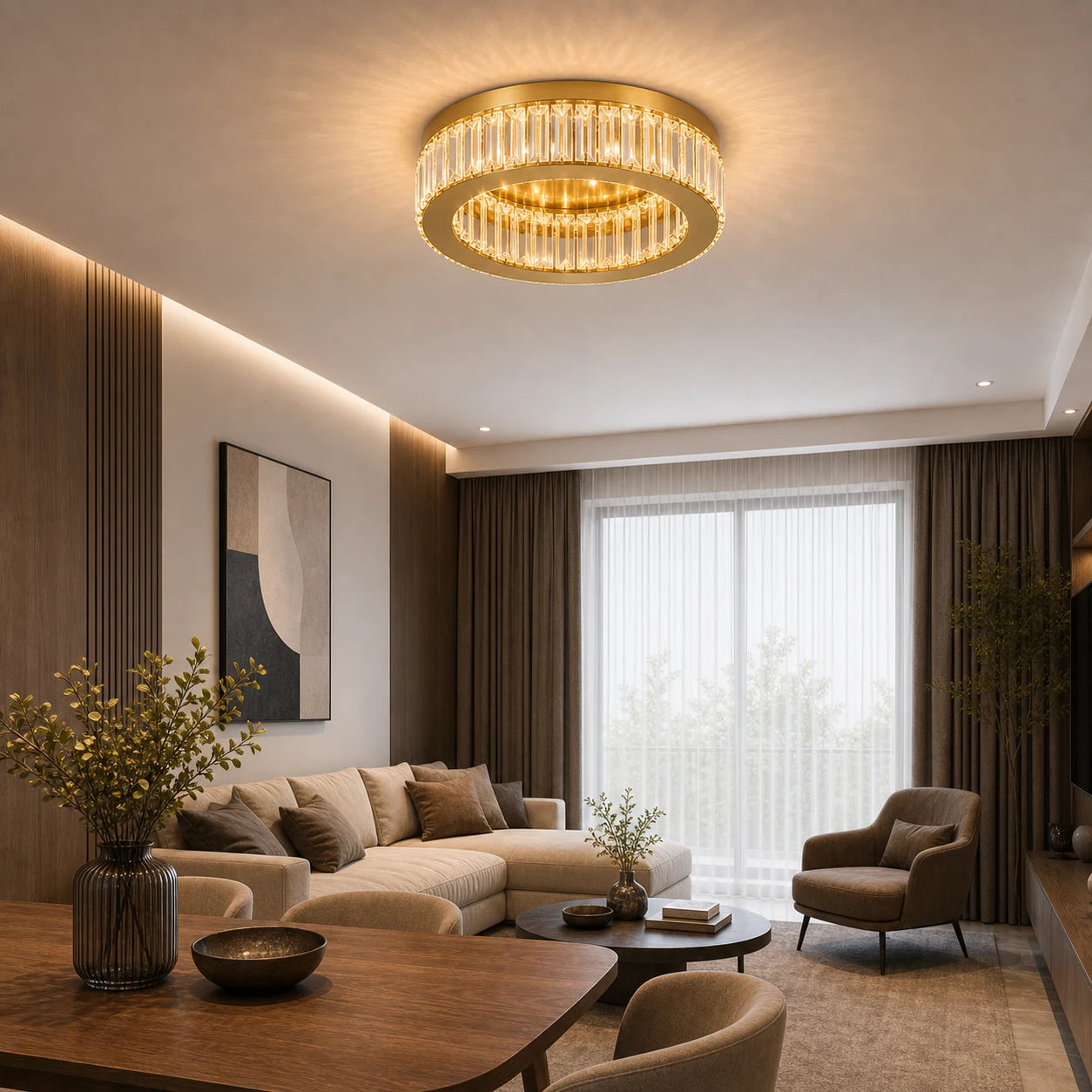 LED lustr s dálkovým ovládáním a krystalem VERTUS 31W, 50cm, Kruh, Studené/Teplé/Neutrální světlo, Stmívatelný, Zlatý - 23_LLC150-500GD.png