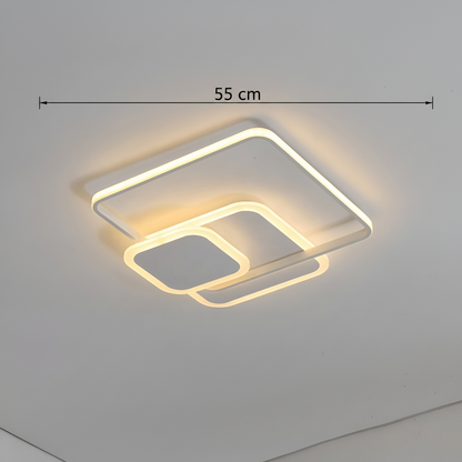LED lustr s dálkovým ovládáním ANEMONA 75W, 3 čtverce, studené/teplé/neutrální světlo, stmívatelné, bílý LED lustr s dálkovým ovládáním Výchozí název Alessandro Design