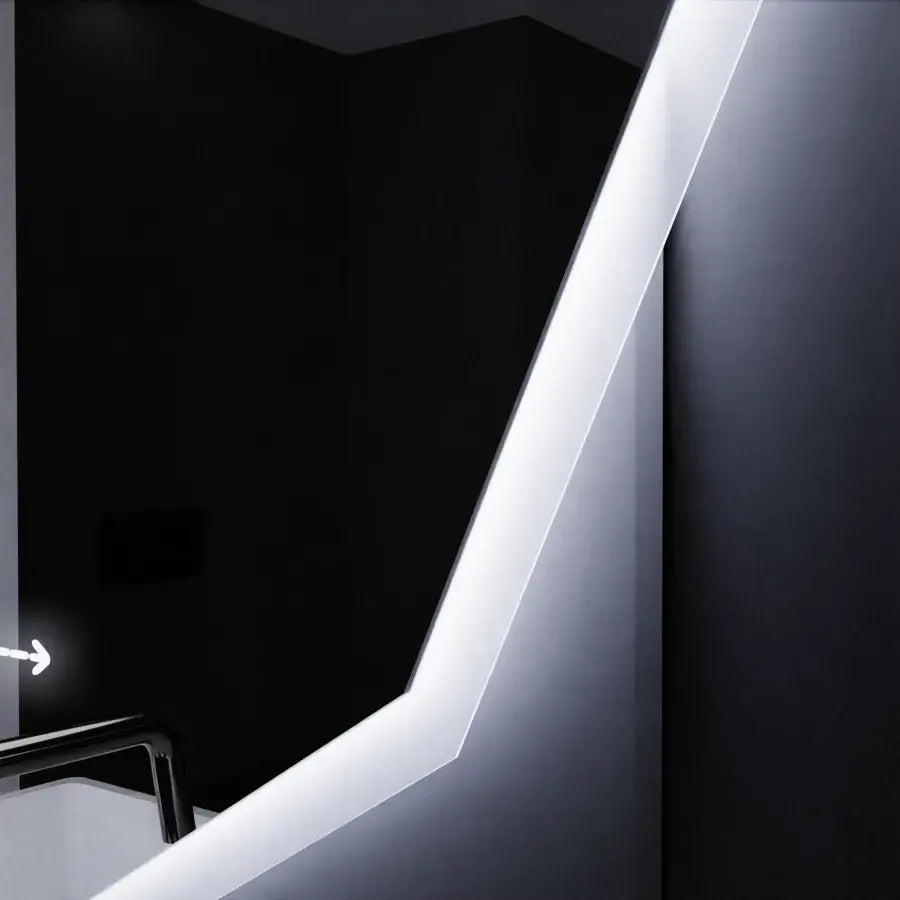LED zrcadlo 60cm, POLIGON Sensor MotionGlow Marcello, Odmlžovací systém, Hodiny & Teploměr, Dimabila Zrcadla Marcello Výchozí název Alessandro Design
