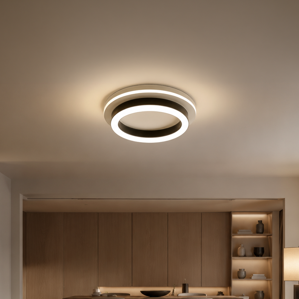 MODERNÍ LED Lustr 25W, Průměr 20cm, Kulatý, Studené/Teplé/Neutrální světlo, Černé LED Lustry Výchozí název Alessandro Design