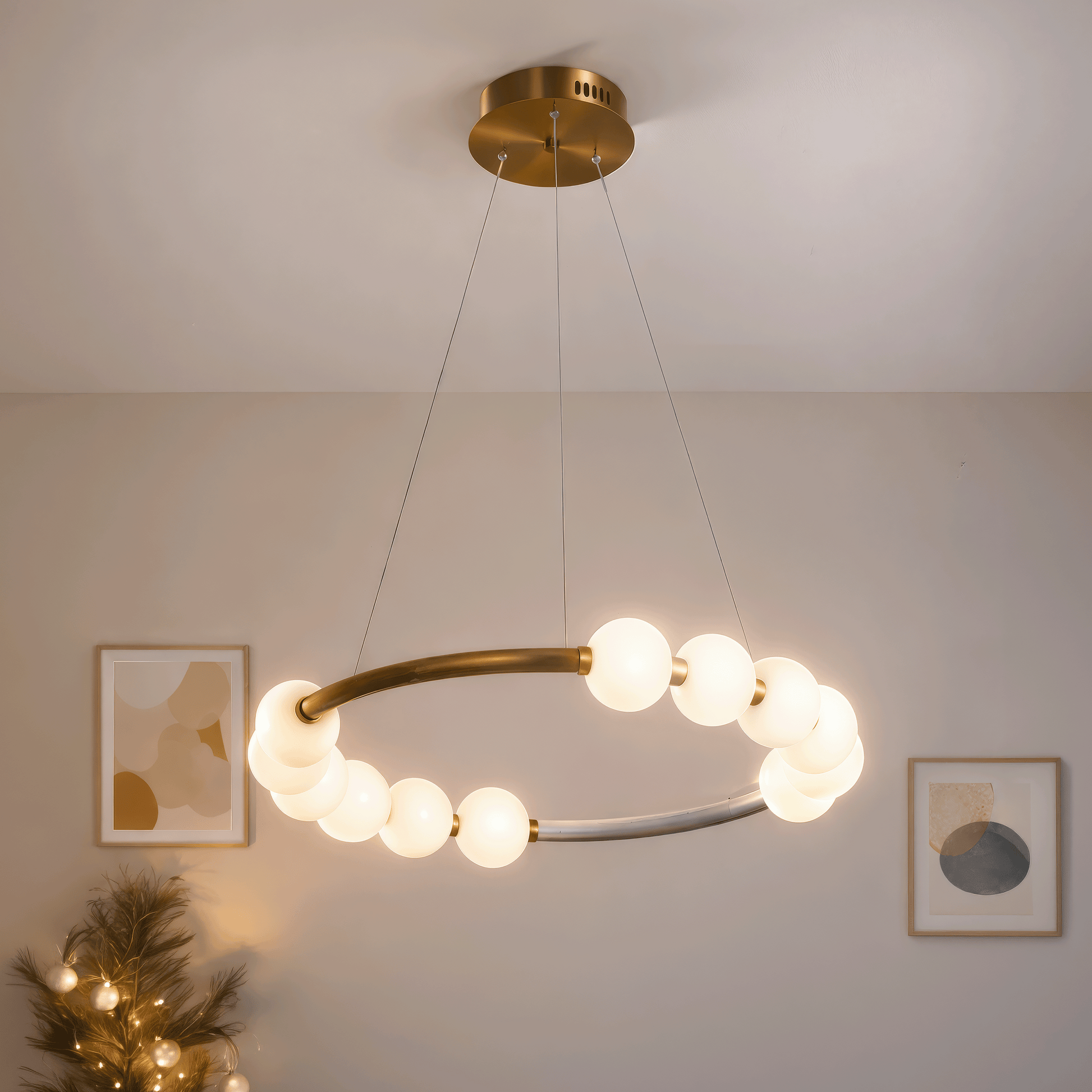 LED závěsné světlo Akrylové Nova 57W s dálkovým ovládáním, stmívatelné, 3000K/4000K/6000K, zlaté, kovové a akrylové LED lustry s dálkovým ovládáním Výchozí název Alessandro Design