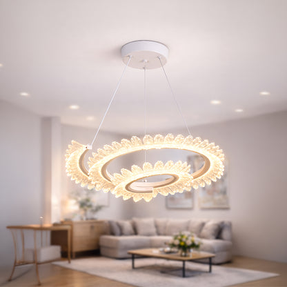 LED lustr s dálkovým ovládáním LT188WH, krystal a kov, 40W, stmívatelný, nastavitelná výška, studené/teplé/neutrální světlo, luxusní osvětlení LED lustry s dálkovým ovládáním Výchozí název Alessandro Design