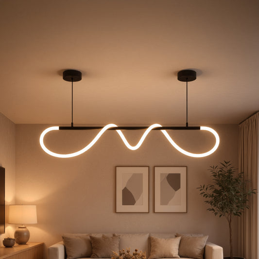 DIVINO LED lustr s flexibilní silikonovou trubicí – 24W, nastavitelné světlo, matná černá Moderní lustry Výchozí název Alessandro Design