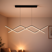 Závěsný LED lustr s dálkovým ovládáním ZIGZAG 27W, studené/teplé/neutrální světlo, stmívatelné, černé, výškově nastavitelné LED lustry s dálkovým ovládáním Výchozí název Alessandro Design
