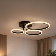 LED lustr s dálkovým ovládáním BETTY 40W, 3 kruhy, studené/teplé/neutrální světlo, stmívatelné, černé LED lustry s dálkovým ovládáním Výchozí název Alessandro Design