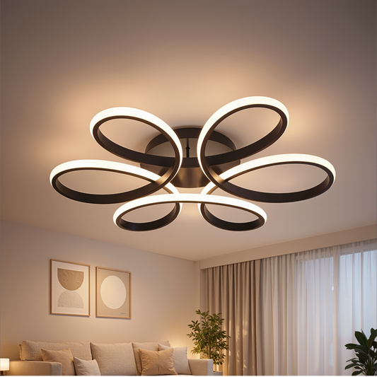 LED lustr s dálkovým ovládáním HELIX 63W, studené/teplé/neutrální světlo, stmívatelné, černé LED lustry s dálkovým ovládáním Výchozí název Alessandro Design