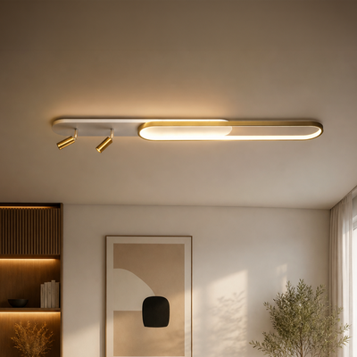 LED lustr s nastavitelným projektorem FISSO Camilla, 66W, studené/teplé/neutrální světlo, lesklé zlato