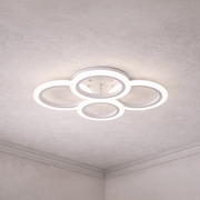 LED lustr s dálkovým ovládáním BETTY 43W, 4 kruhy, studené/teplé/neutrální světlo, stmívatelné, bílý LED lustr s dálkovým ovládáním Výchozí název Alessandro Design