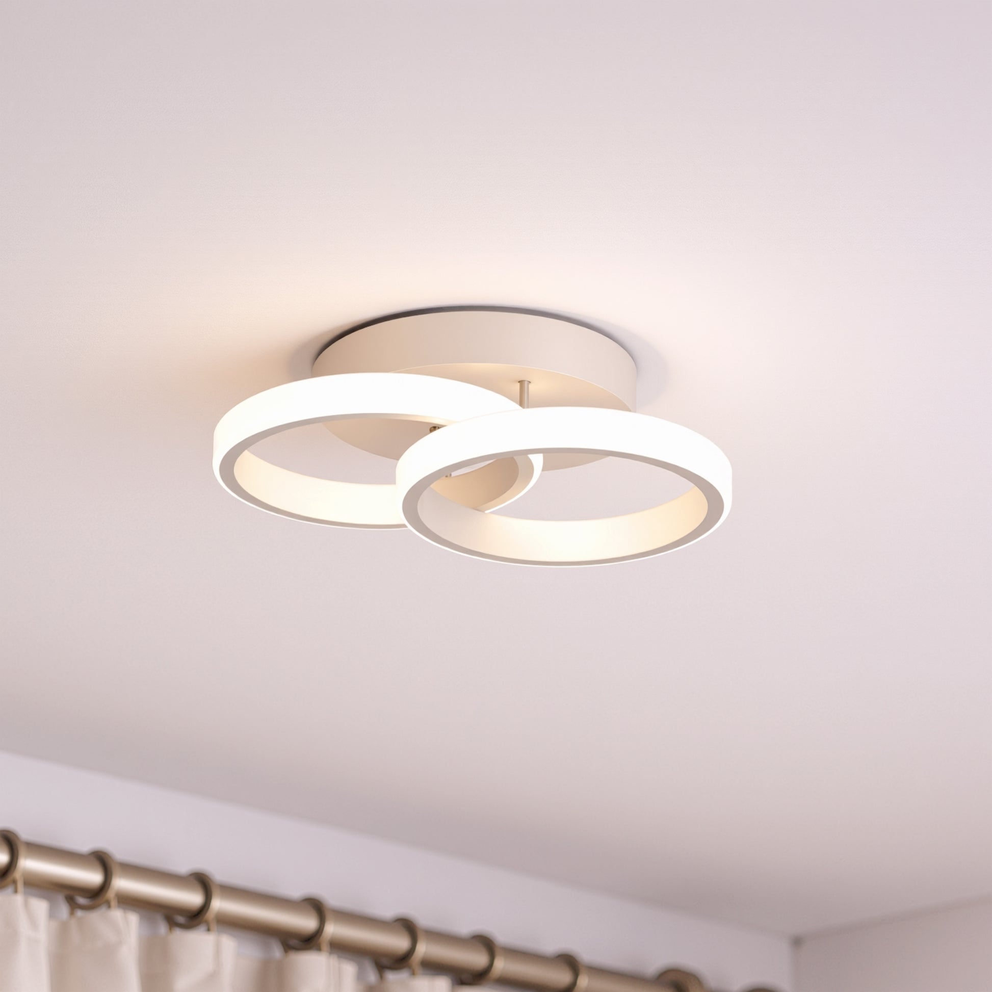 LED lustr VERTEX CIRCULA 21W, 2 kruhy, kovové rámy, studené/teplé/neutrální světlo, bílé LED lustry Výchozí název Alessandro Design