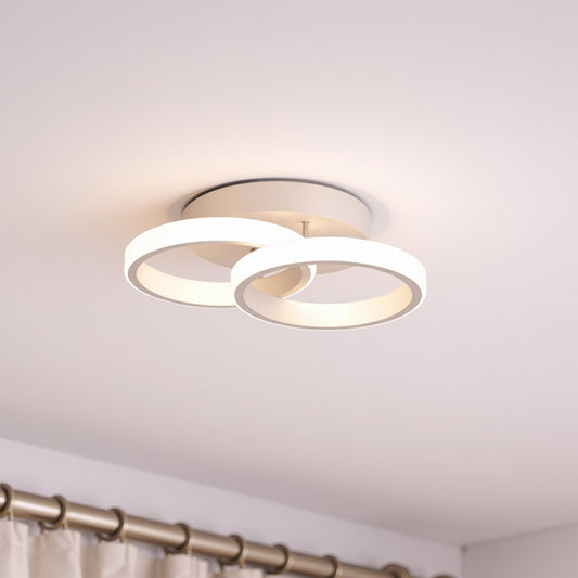 LED lustr VERTEX CIRCULA 21W, 2 kruhy, kovové rámy, studené/teplé/neutrální světlo, bílé LED lustry Výchozí název Alessandro Design
