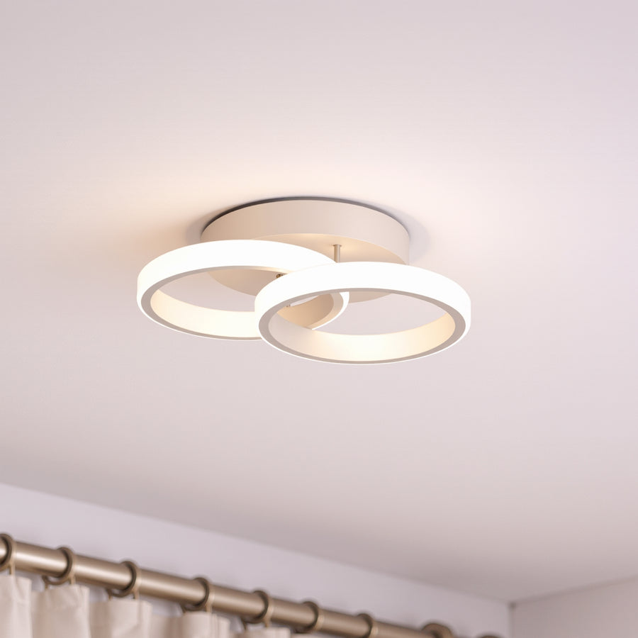 LED lustr VERTEX CIRCULA 21W, 2 kruhy, kovové rámy, studené/teplé/neutrální světlo, bílé LED lustry Výchozí název Alessandro Design
