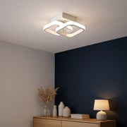 Matrix LED lustr VERTEX, překrývající se diamanty, kovové rámy, 24W, 2 diamanty, studené/teplé/neutrální světlo 3000K/4000K/6000K, bílé LED lustry Výchozí název Alessandro Design