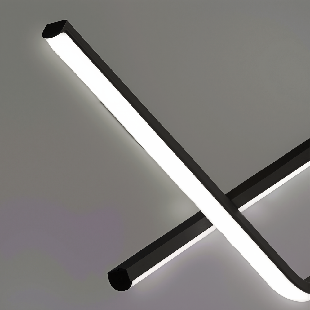 Závěsný LED lustr s dálkovým ovládáním ZIGZAG 27W, studené/teplé/neutrální světlo, stmívatelné, černé, výškově nastavitelné LED lustry s dálkovým ovládáním Výchozí název Alessandro Design