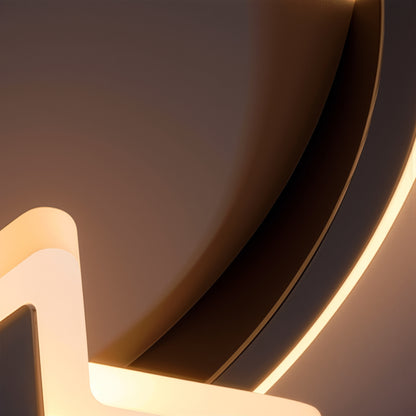 LED lustr s dálkovým ovládáním ALYONA 44W, Měsíc a hvězda, Studené/Teplé/Neutrální světlo, Stmívatelné, Černý LED lustr s dálkovým ovládáním Výchozí název Alessandro Design