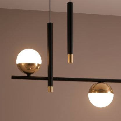 Závěsný LED lustr s dálkovým ovládáním DAMARA 44W, studené/teplé/neutrální světlo, stmívatelné, černé, výškově nastavitelné LED lustry s dálkovým ovládáním Výchozí název Alessandro Design
