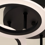 LED lustr s dálkovým ovládáním BETTY 43W, 4 kruhy, studené/teplé/neutrální světlo, stmívatelné, černé LED lustry s dálkovým ovládáním Výchozí název Alessandro Design