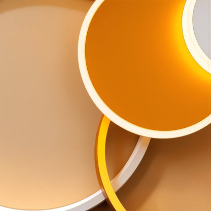 LED lustr s dálkovým ovládáním KILLIAN 80W, 4 kruhy, studené/teplé/neutrální světlo, stmívatelné, zlaté LED lustry s dálkovým ovládáním Výchozí název Alessandro Design