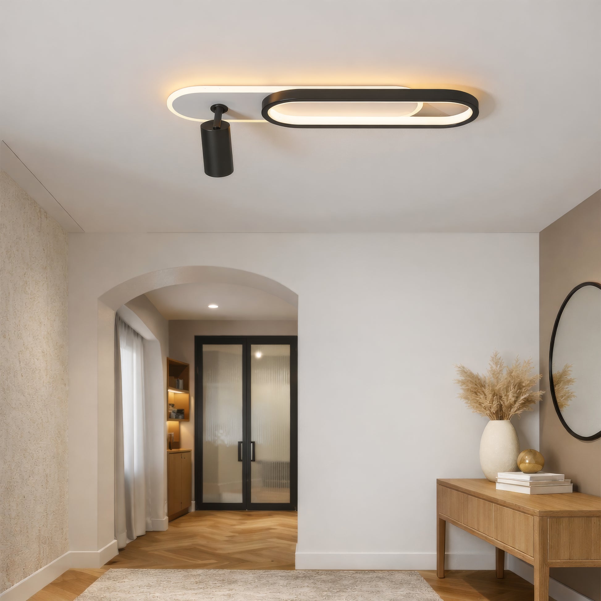 LED lustr s nastavitelným projektorem FISSO Camilla 49W, světlo 3000/4000/6000k, černé LED lustry Výchozí název Alessandro Design