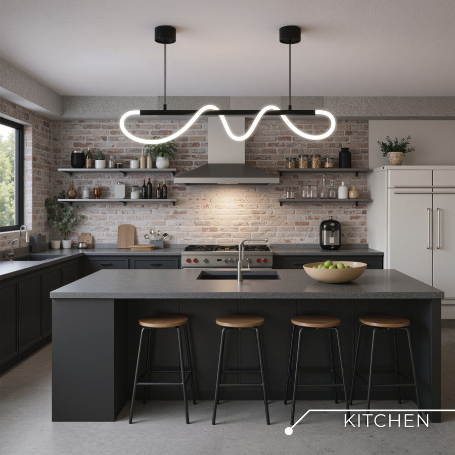 DIVINO LED lustr s flexibilní silikonovou trubicí – 24W, nastavitelné světlo, matná černá Moderní lustry Výchozí název Alessandro Design