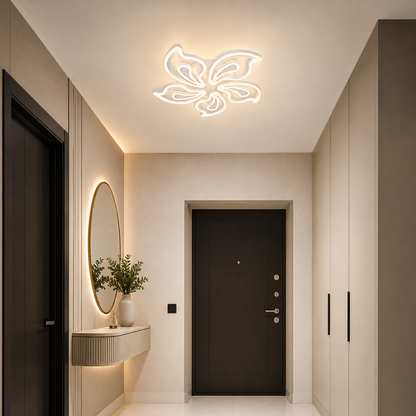 LED lustr s dálkovým ovládáním GLORIOSA 95W, 5 okvětních lístků, studené/teplé/neutrální světlo, stmívatelné, bílý LED lustr s dálkovým ovládáním Výchozí název Alessandro Design