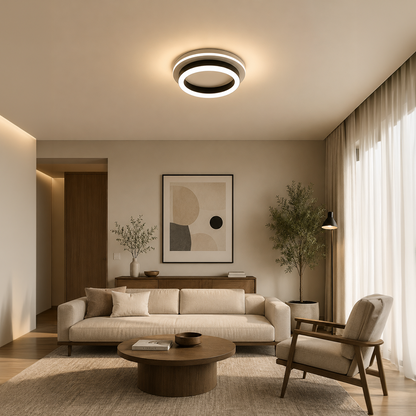 MODERNÍ LED Lustr 25W, Průměr 20cm, Kulatý, Studené/Teplé/Neutrální světlo, Černé LED Lustry Výchozí název Alessandro Design