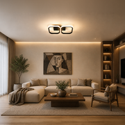 LED lustr VERTEX 21W, 2 čtvercové, lineární, studené/teplé/neutrální světlo, černé LED lustry Výchozí název Alessandro Design