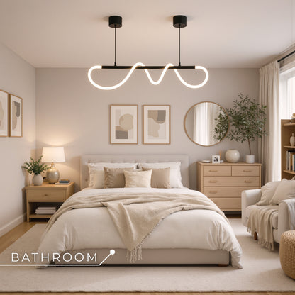 DIVINO LED lustr s flexibilní silikonovou trubicí – 24W, nastavitelné světlo, matná černá Moderní lustry Výchozí název Alessandro Design