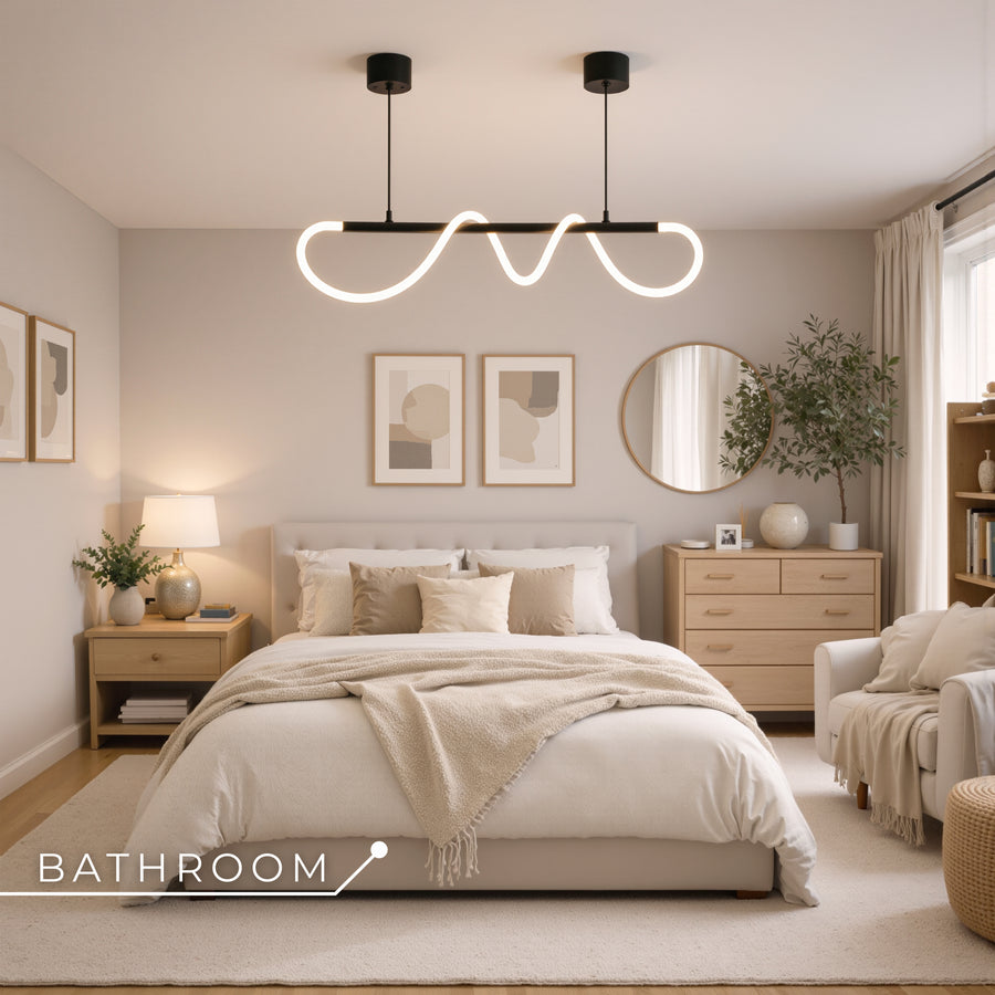 DIVINO LED lustr s flexibilní silikonovou trubicí – 24W, nastavitelné světlo, matná černá Moderní lustry Výchozí název Alessandro Design