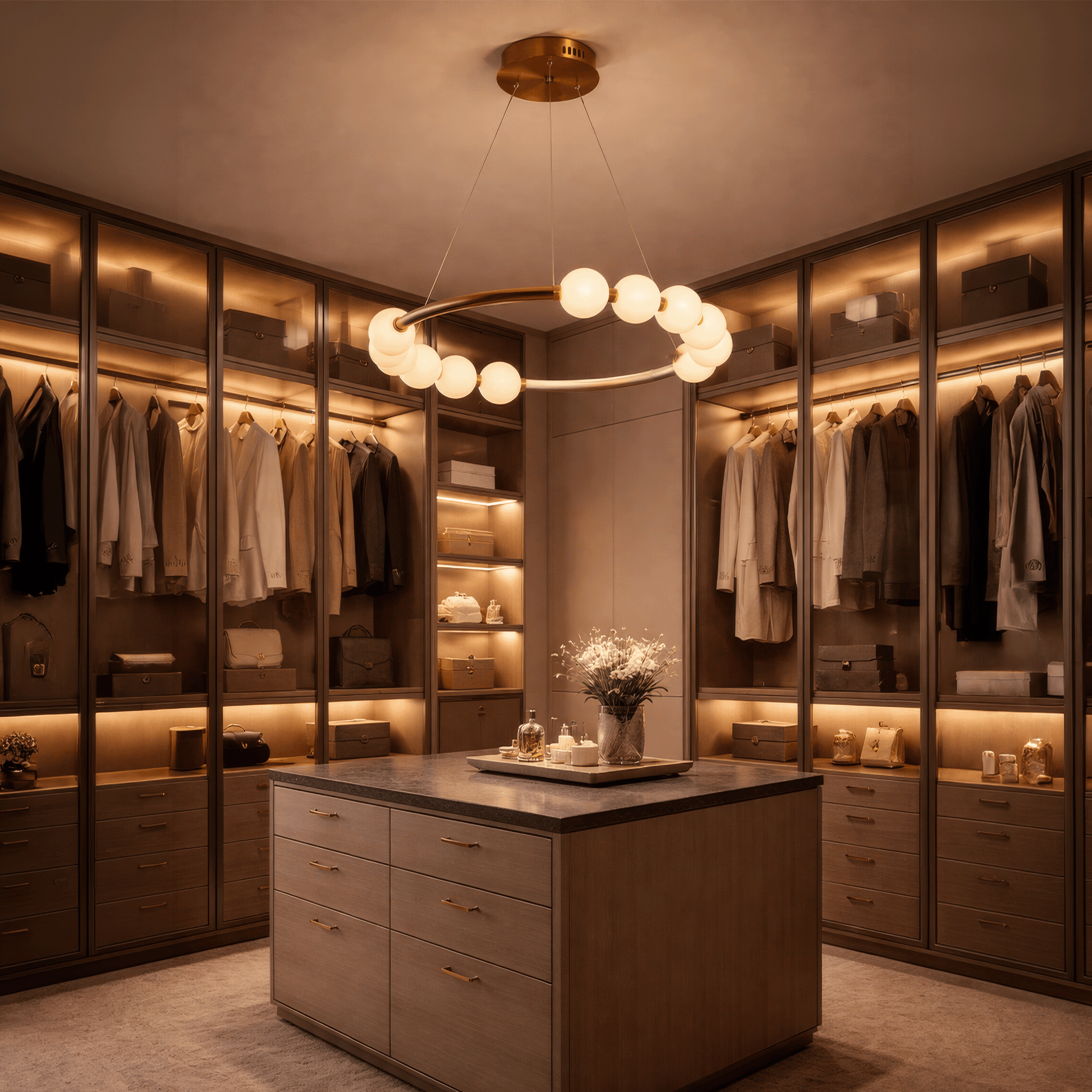 LED závěsné světlo Akrylové Nova 57W s dálkovým ovládáním, stmívatelné, 3000K/4000K/6000K, zlaté, kovové a akrylové LED lustry s dálkovým ovládáním Výchozí název Alessandro Design