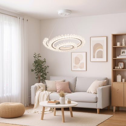 LED lustr s dálkovým ovládáním LT188WH, krystal a kov, 40W, stmívatelný, nastavitelná výška, studené/teplé/neutrální světlo, luxusní osvětlení LED lustry s dálkovým ovládáním Výchozí název Alessandro Design