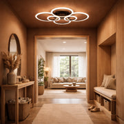 LED lustr s dálkovým ovládáním BETTY 82W, 6 kruhů, studené/teplé/neutrální světlo, stmívatelné, černé LED lustry s dálkovým ovládáním Výchozí název Alessandro Design